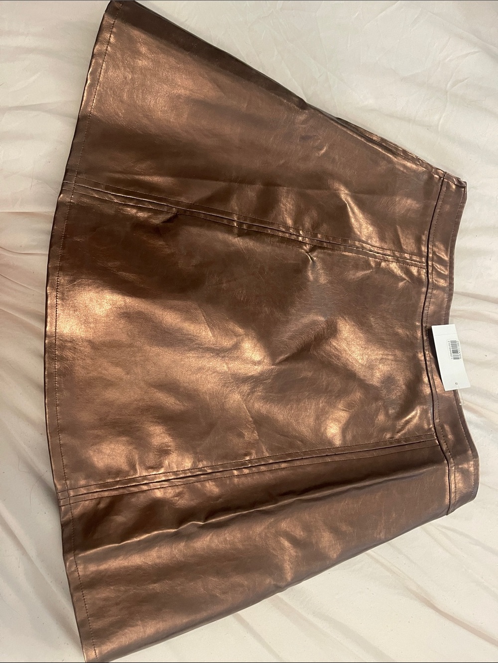 Le Lis Metallic Copper Faux-Leather Mini Skirt - Picture 4 of 4